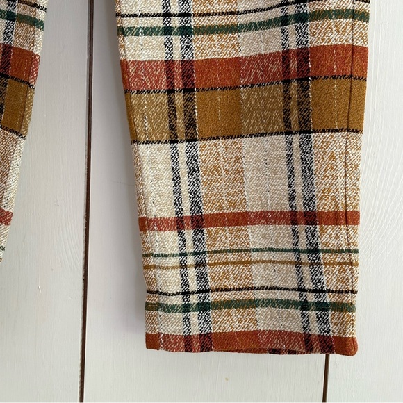 Sezane Ross Trousers Texan Plaid Jacquard Size 8 NWT Linen Cotton Blend - Picture 7 of 9